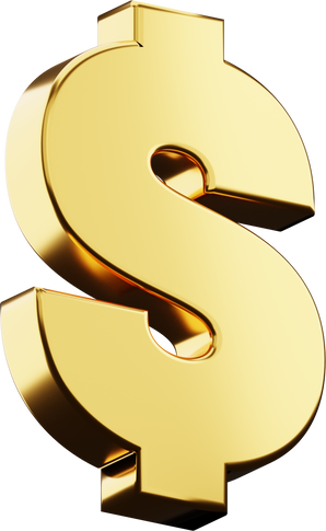 Dollar Gold Sign 3D Icon